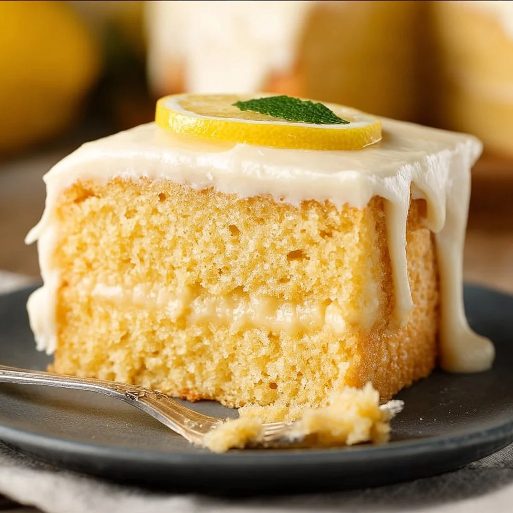 Vegan Lemon Cake With Lemon Cream Cheese Frosting