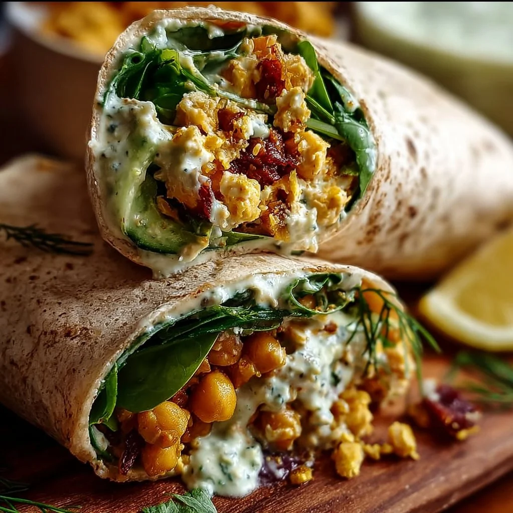 Vegan Lemon Tahini Chickpea Wraps
