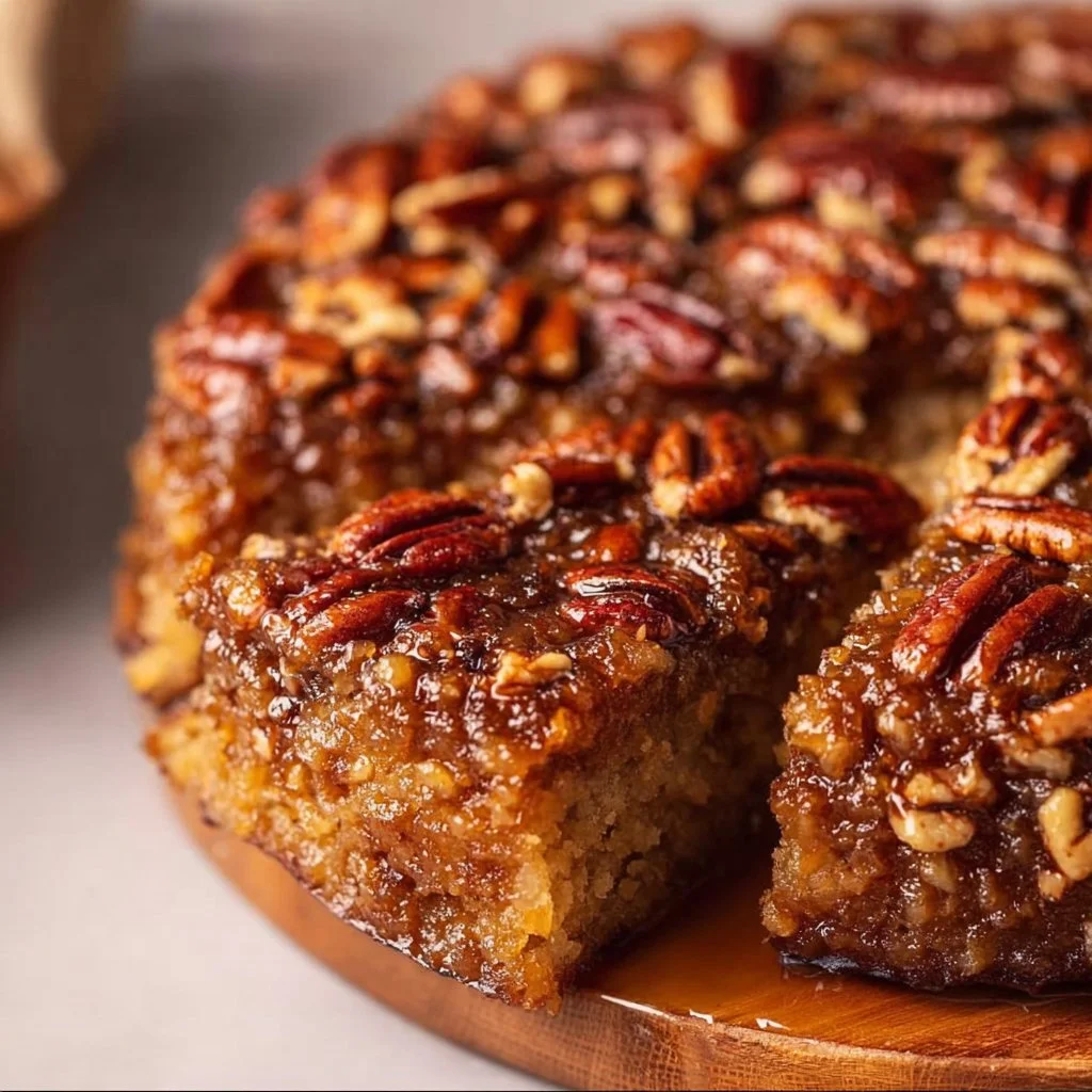 Vegan Pecan Upside-Down Cake