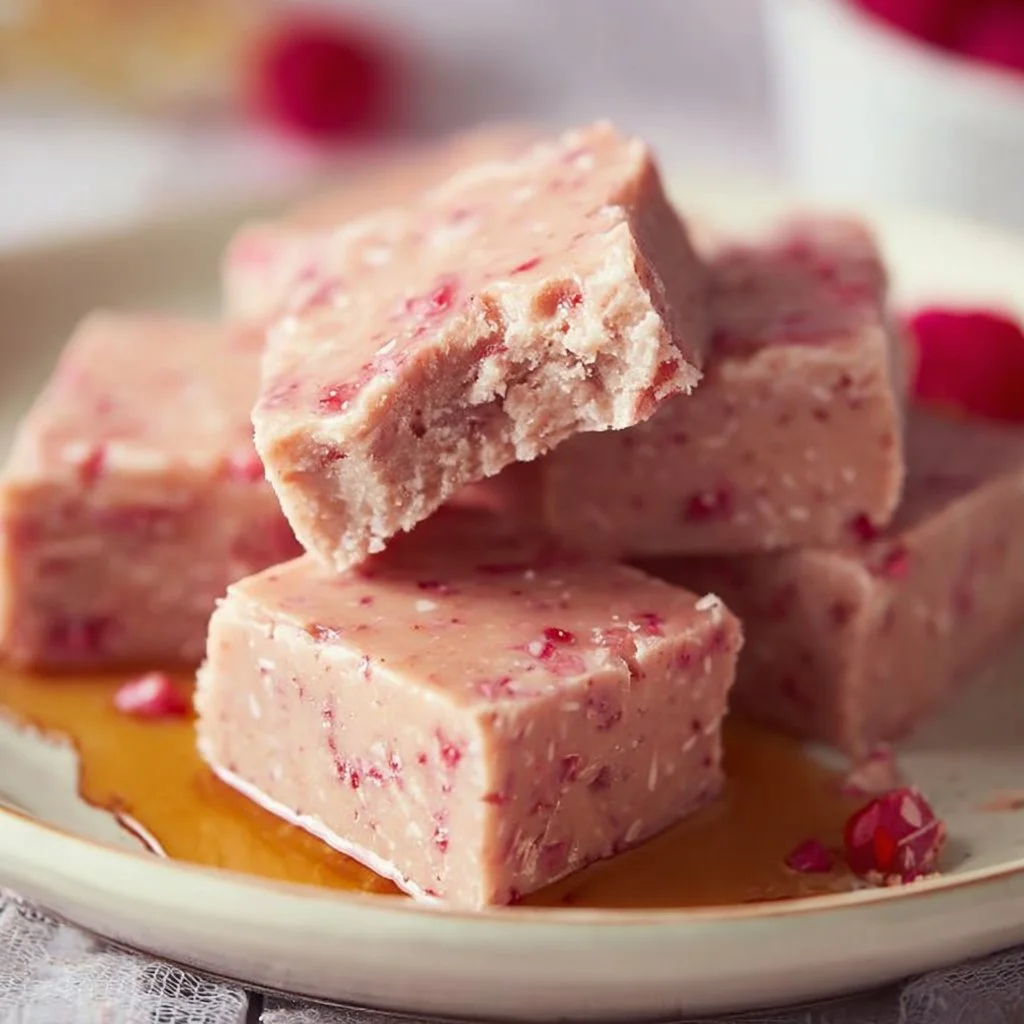 Vegan Raspberry Coconut Fudge