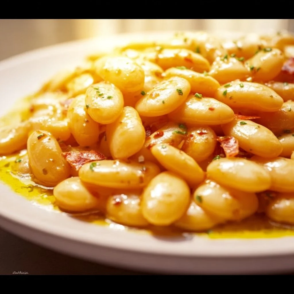 Zesty butter beans dish served with herbs and spices