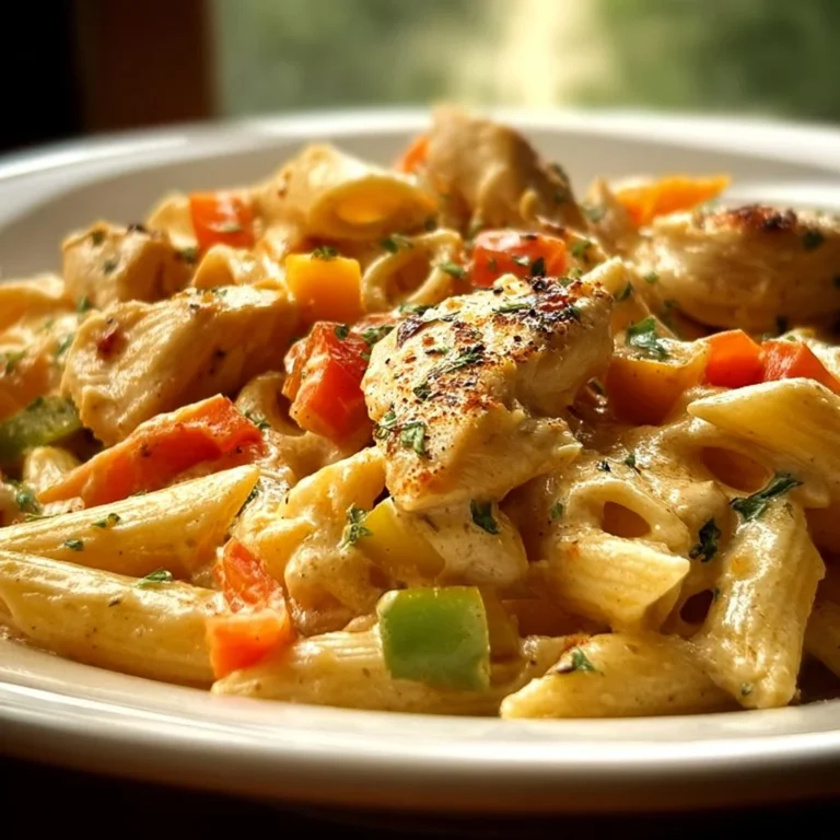 Creamy Cajun Chicken Pasta garnished with parsley in a bowl.
