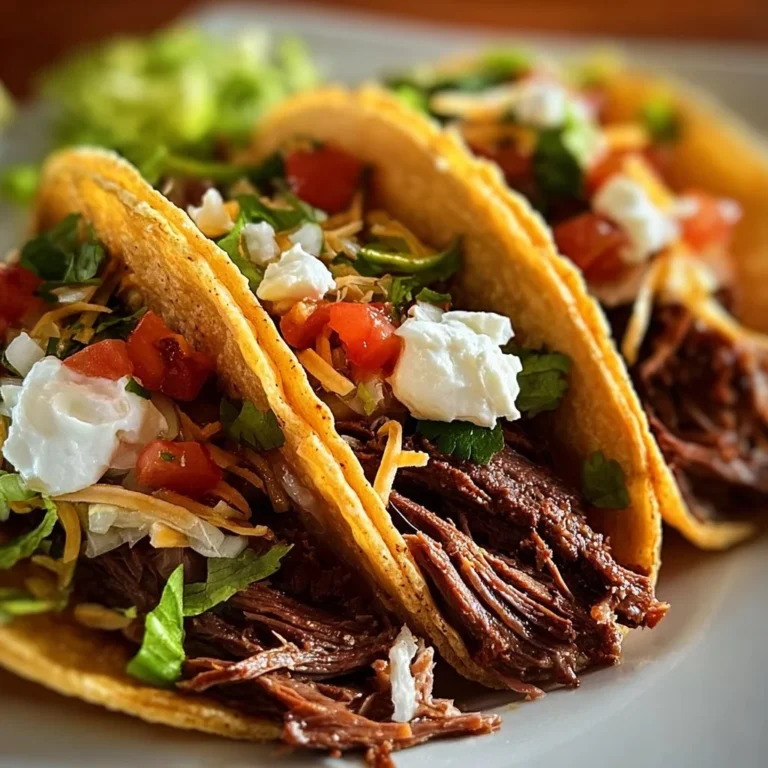 Delicious chuck roast tacos topped with fresh ingredients and garnishes