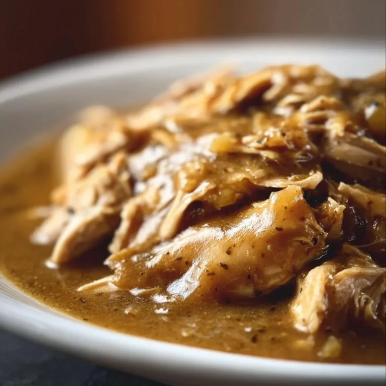 Delicious easy chicken gravy made in the crockpot, served with roasted chicken.