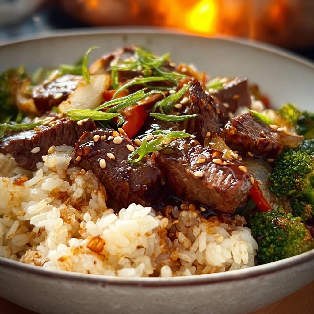 Easy Steak Rice Bowls
