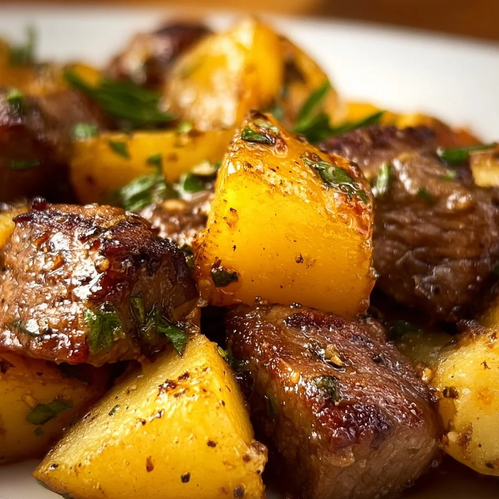 Garlic Butter Beef and Potatoes