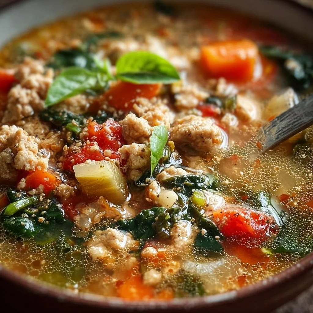 Italian Ground Chicken Soup