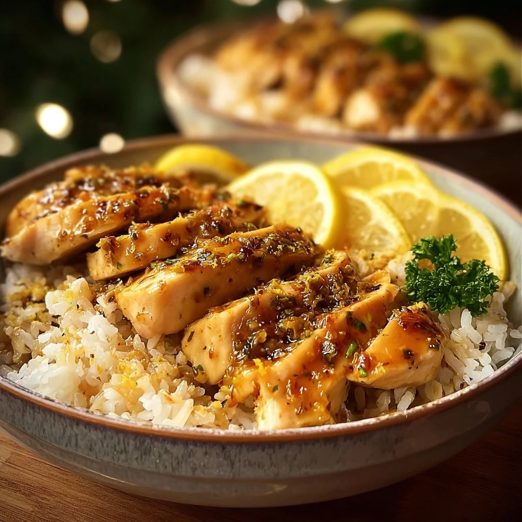 Lemon Garlic Chicken Bowls