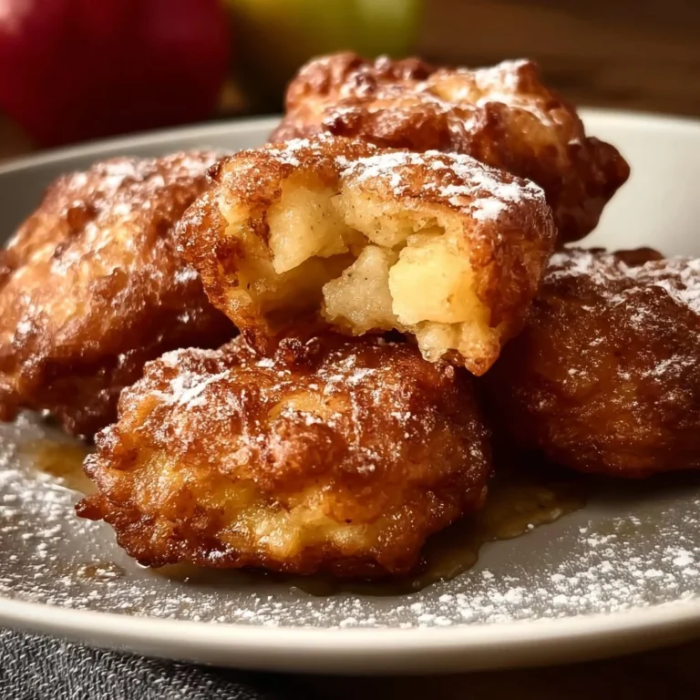 Delicious baked apple fritters with a golden crust and cinnamon glaze