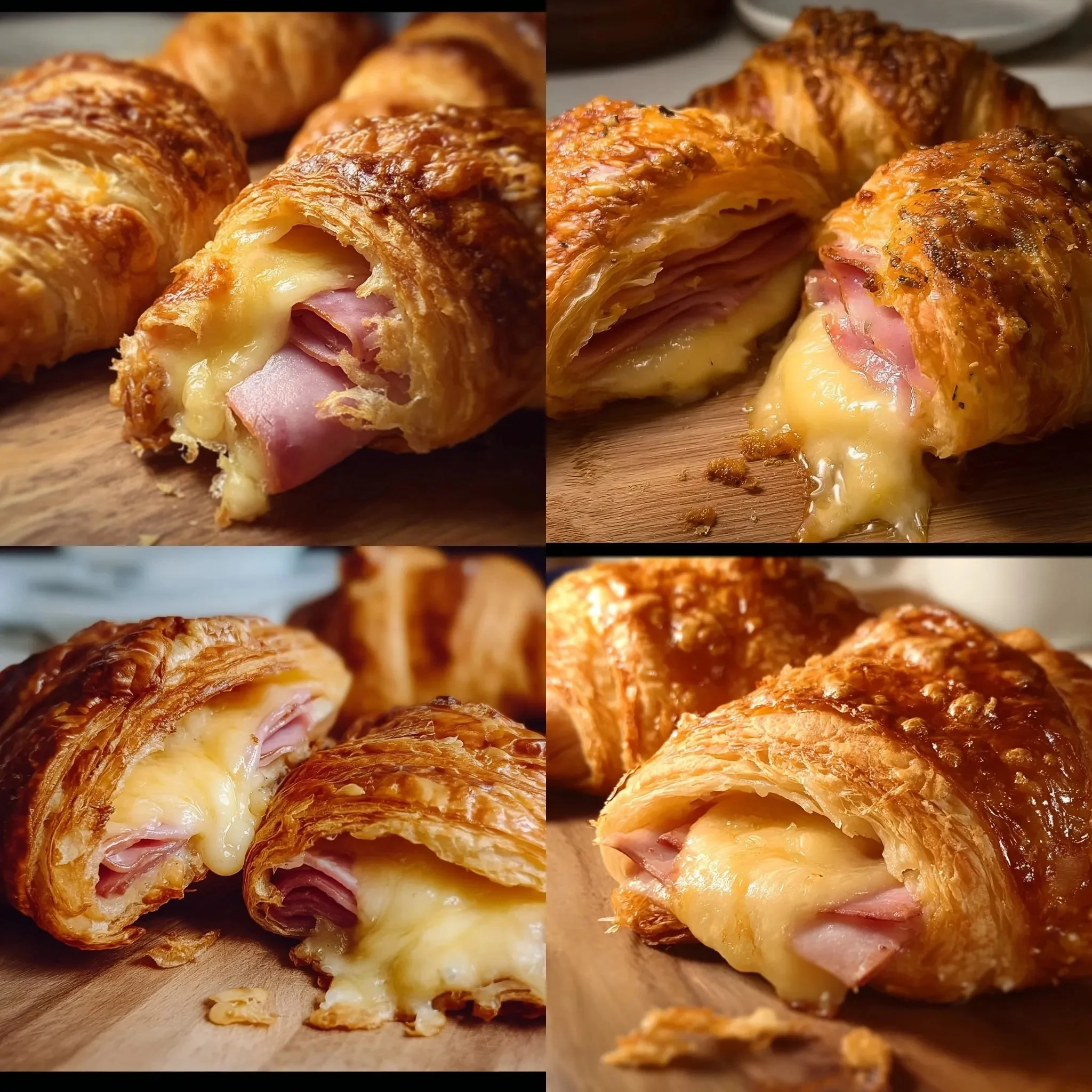 Baked Ham and Cheese Croissants