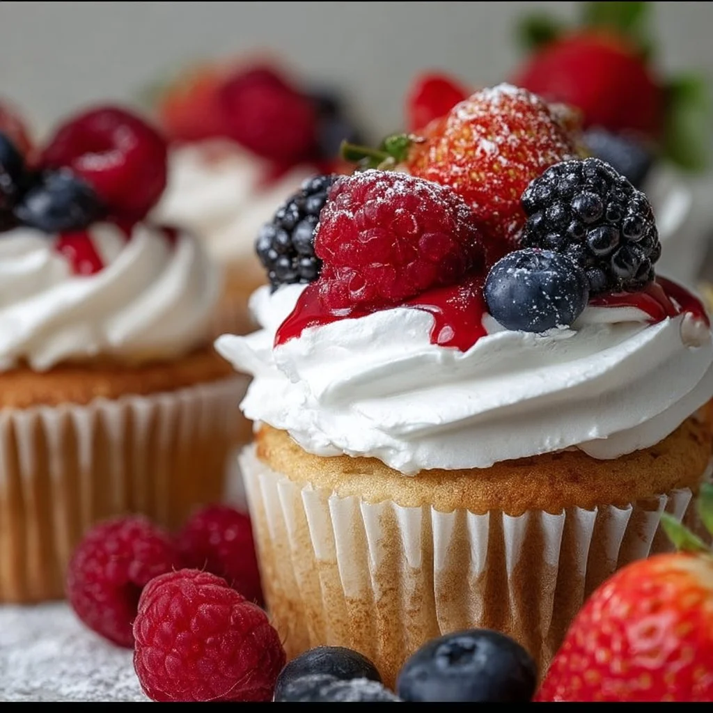 Berries and Cream Cupcakes