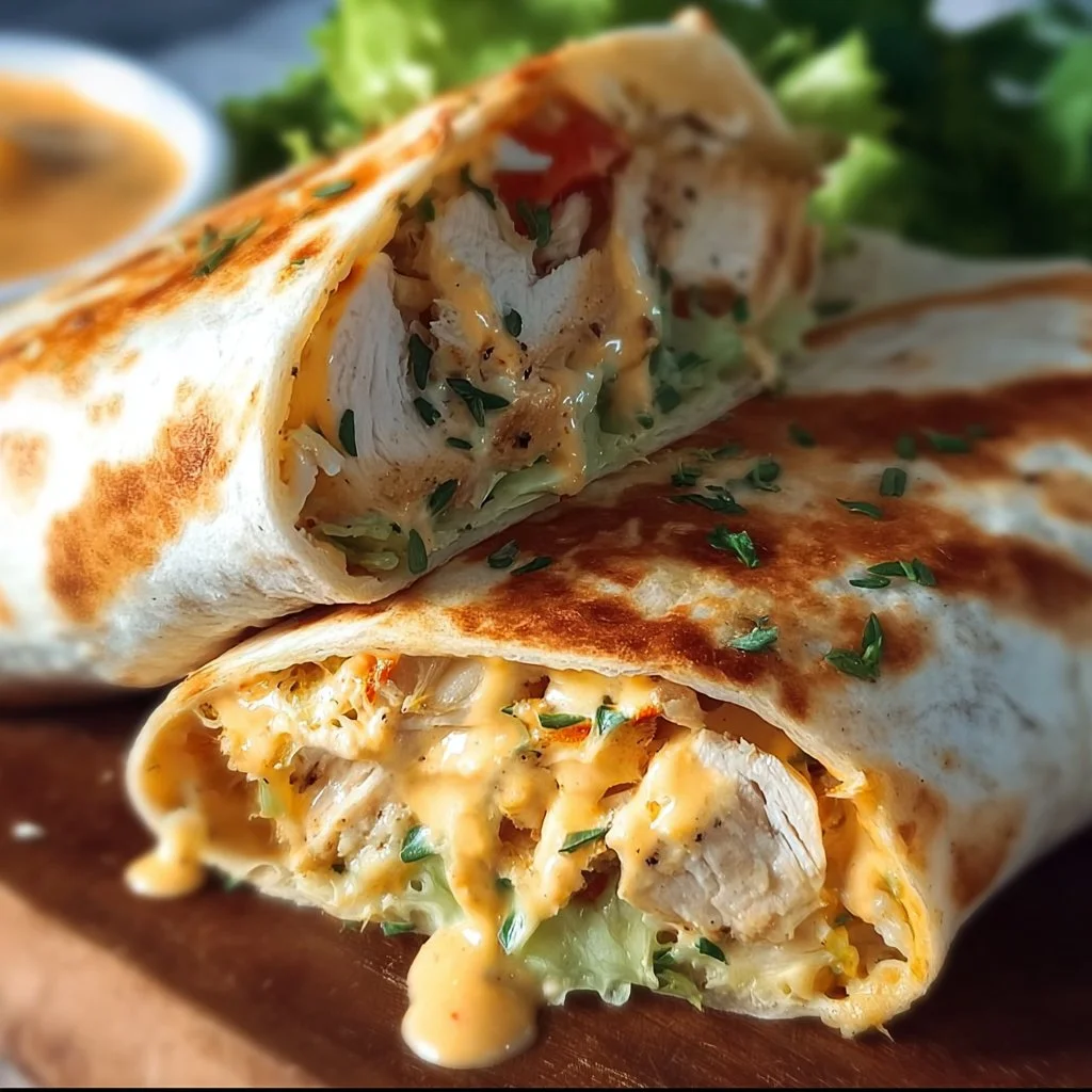 Cheesy Garlic Chicken Wrap