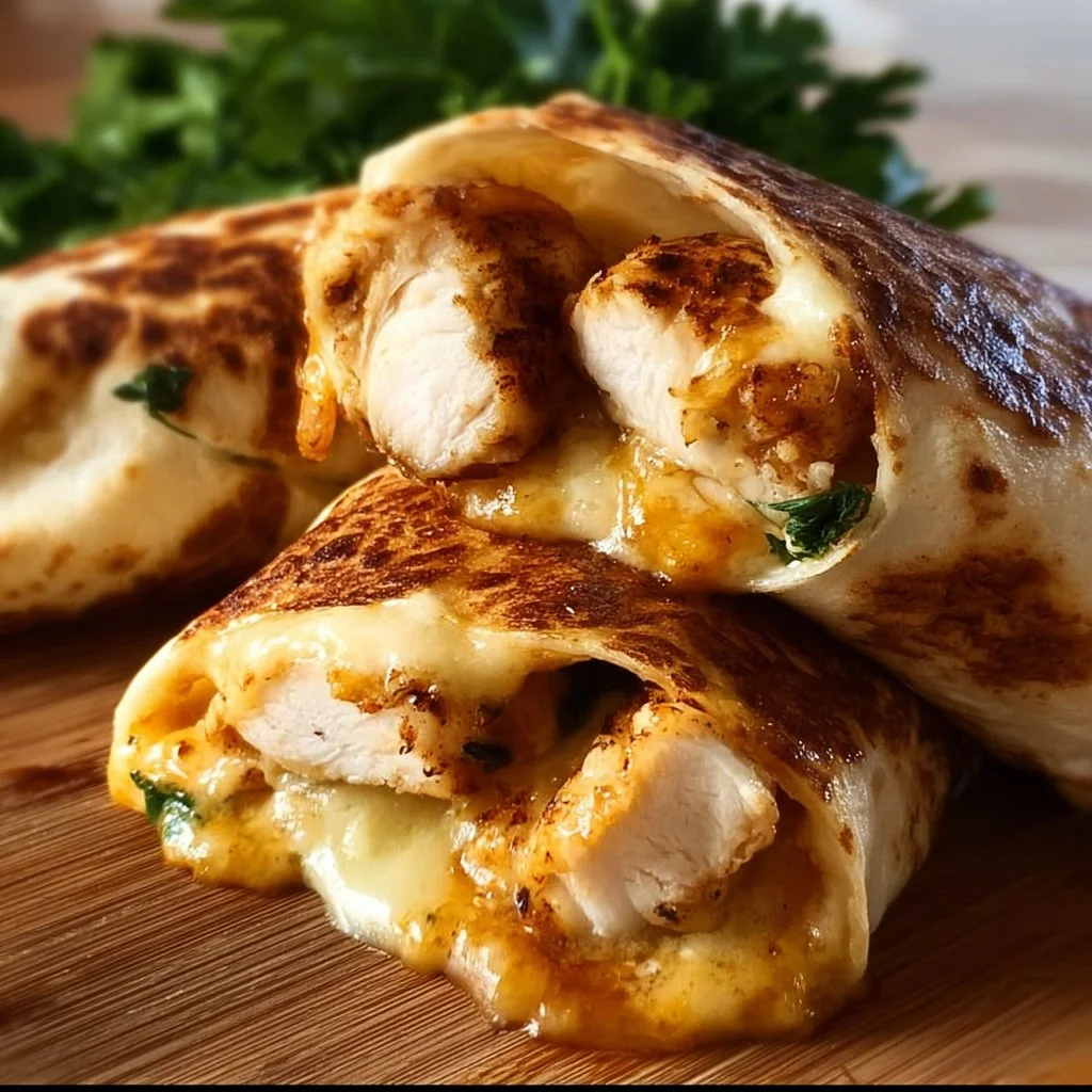 Cheesy Garlic Chicken Wraps