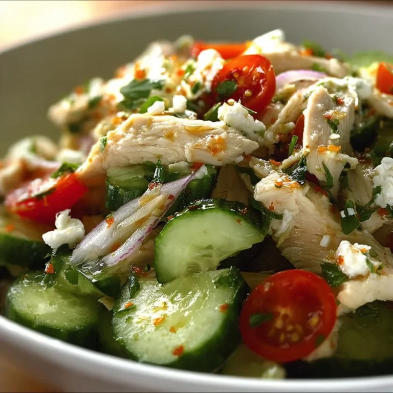 Healthy Chicken Bowl Cucumber Salad with fresh ingredients