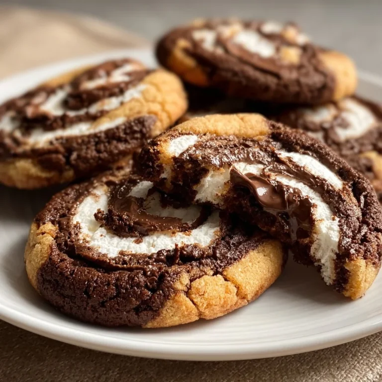 Chocolate Marshmallow Cookies with a rich swirl of chocolate and fluffy marshmallow
