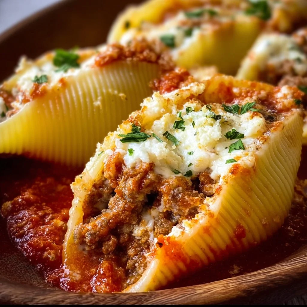 Creamy Ricotta Beef Stuffed Shells