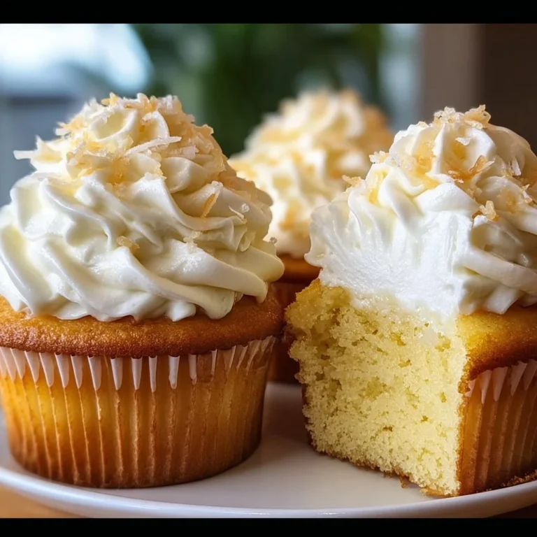 Dole Whip cupcakes with creamy frosting and pineapple flavor