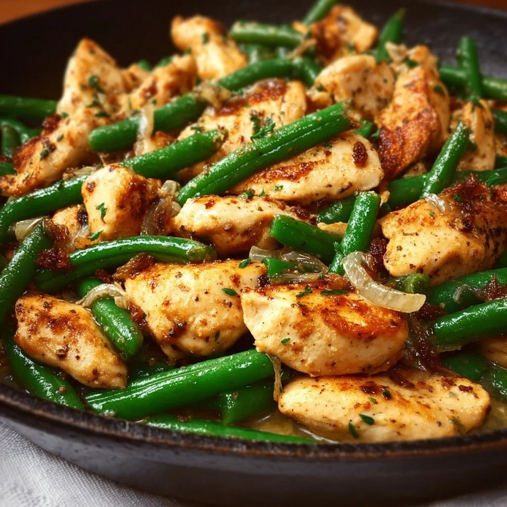 Easy Chicken and Green Beans Skillet Dinner