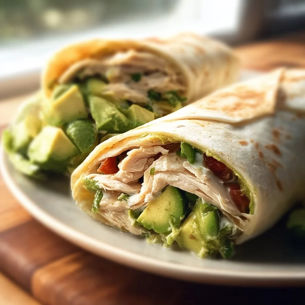 Easy chicken avocado wraps with fresh ingredients