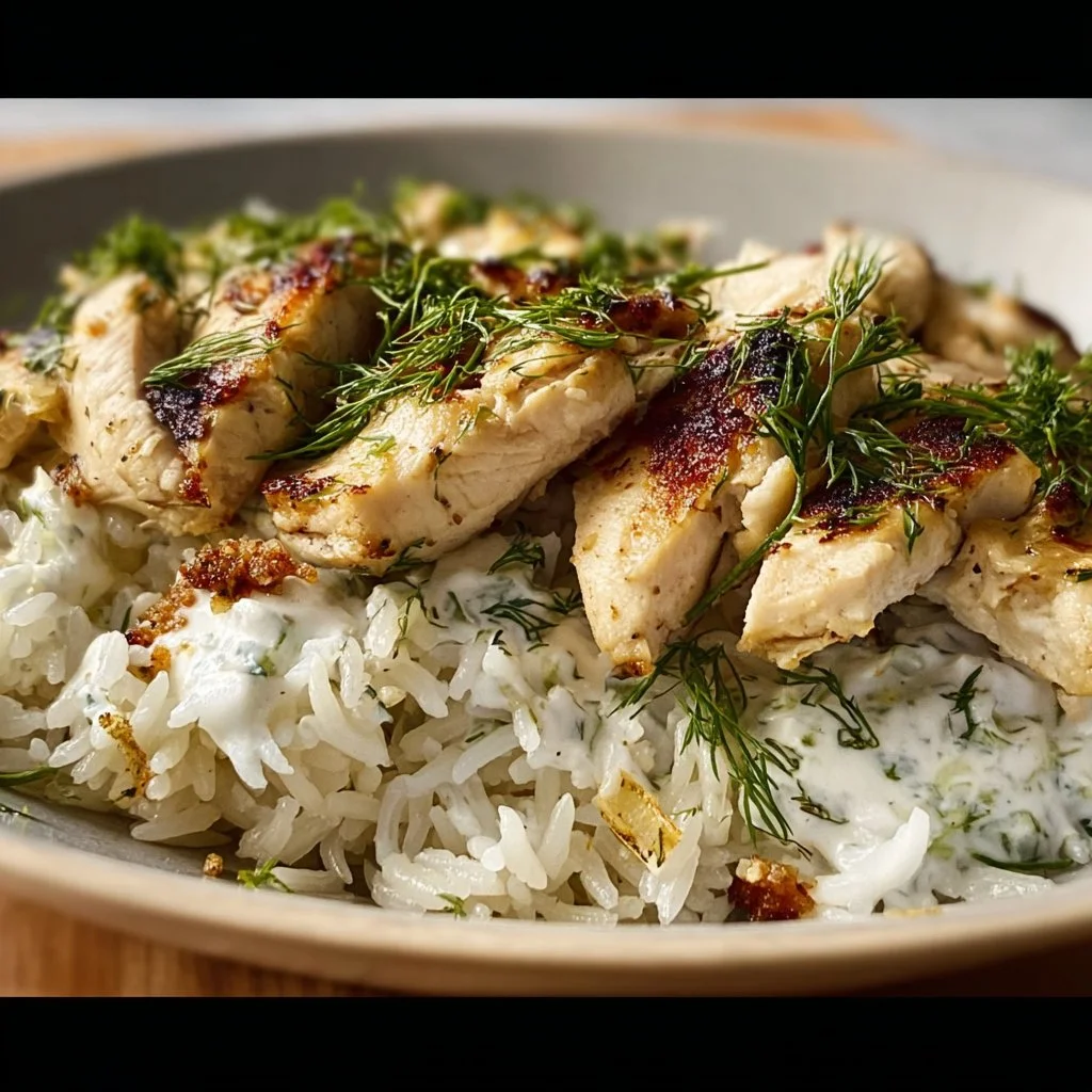 Easy Chicken Tzatziki Rice Bowl