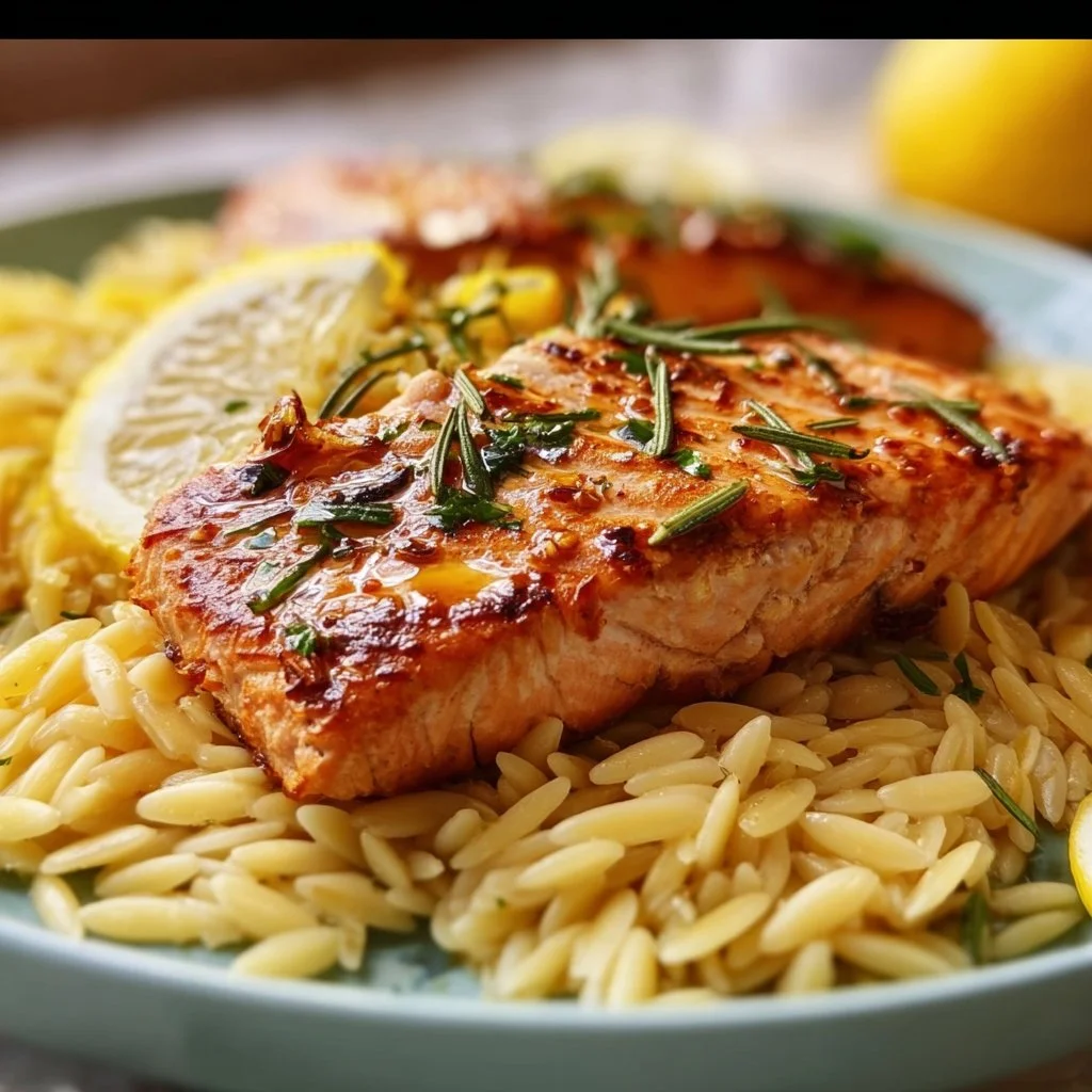 Easy Salmon Lemon Orzo