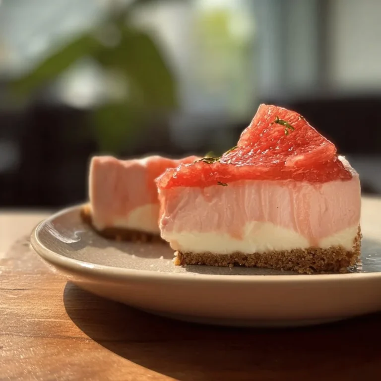 Delicious homemade guava cheesecake with creamy filling and tropical topping
