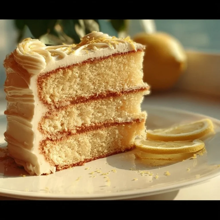 Delicious slice of lemonade cake topped with lemon zest and icing.