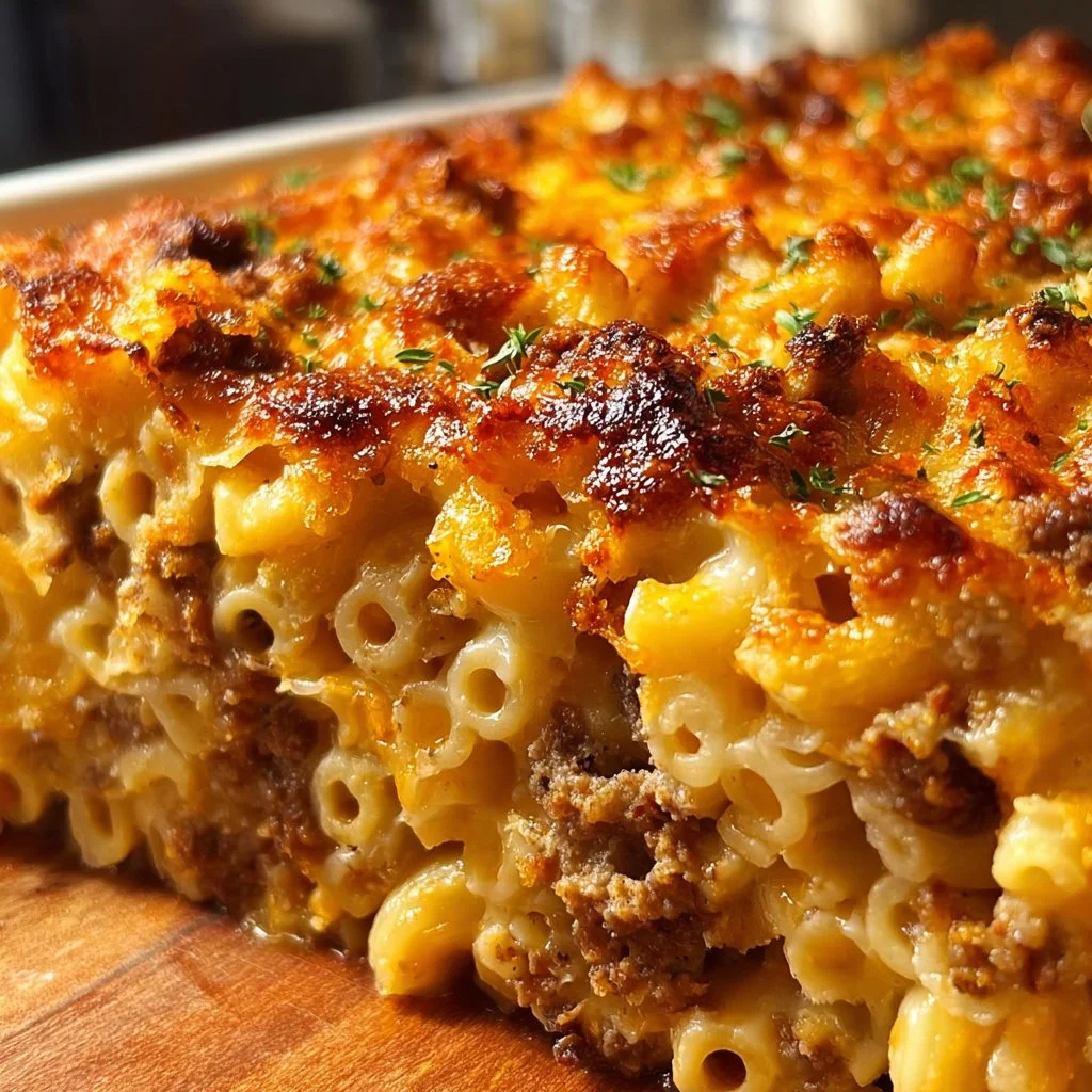 Mac and Cheese Meatloaf Casserole