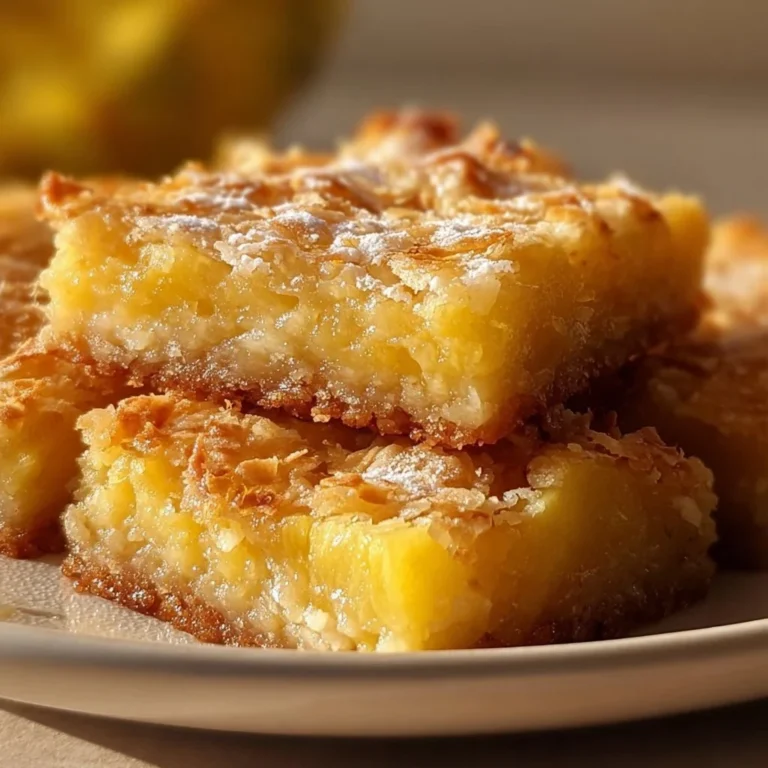 Delicious homemade Pineapple Bliss Bars on a decorative plate