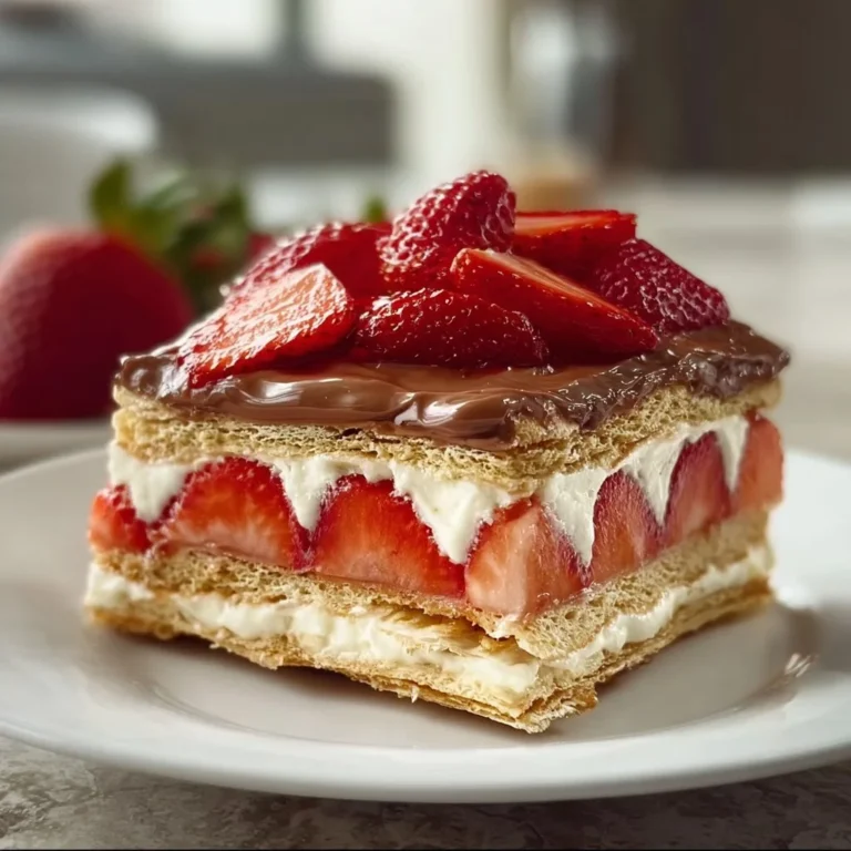 Delicious Strawberry Eclair Cake with fresh strawberries and whipped cream