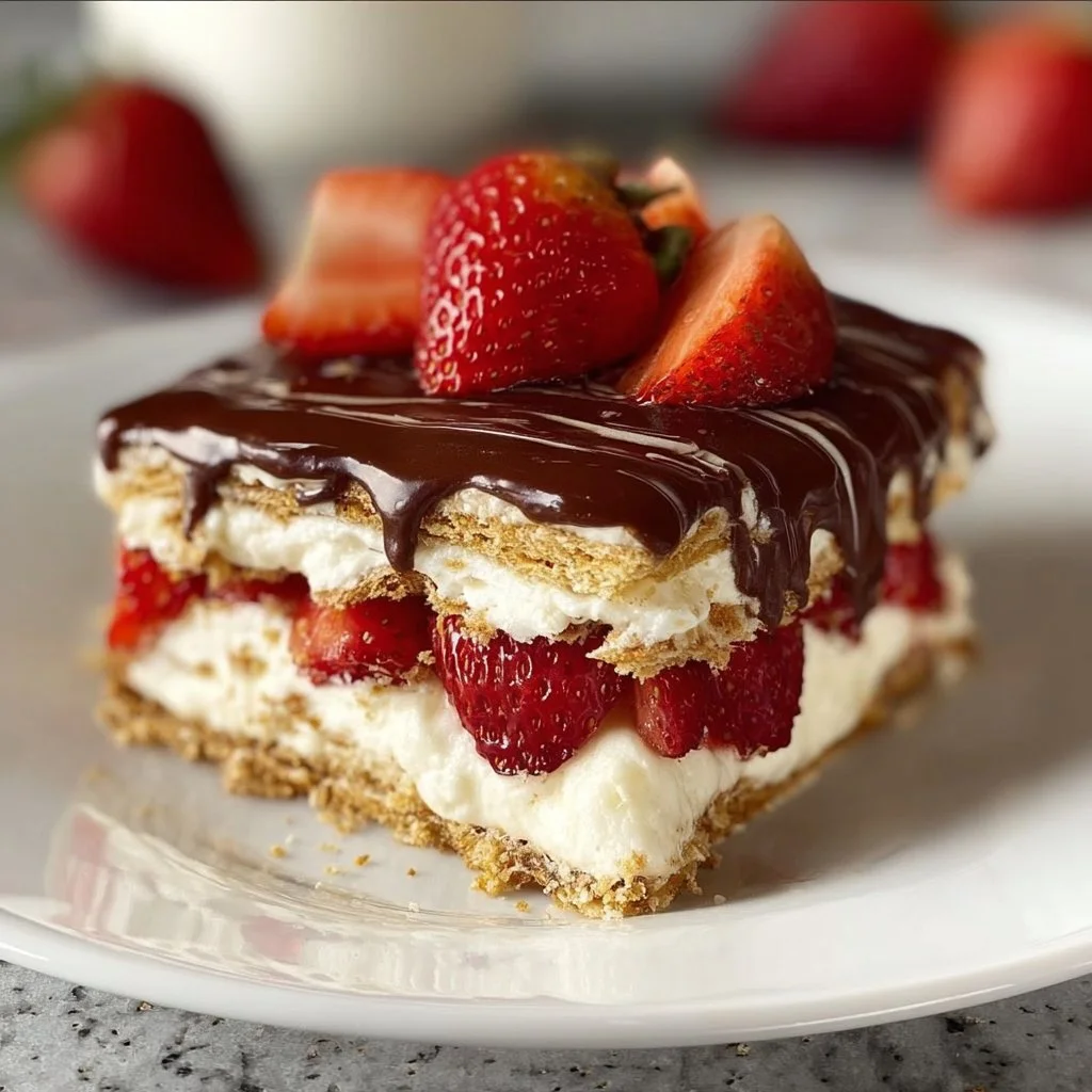 Strawberry Eclair Cake