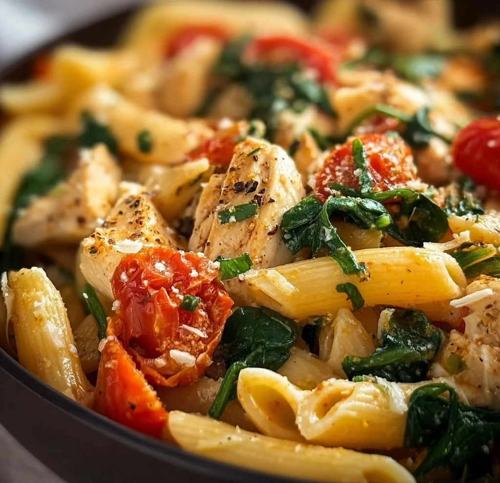 Tomato Spinach Chicken Pasta
