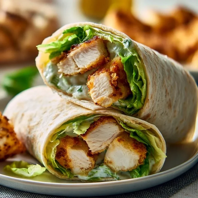 Delicious crispy chicken Caesar wraps ready to enjoy in 15 minutes.