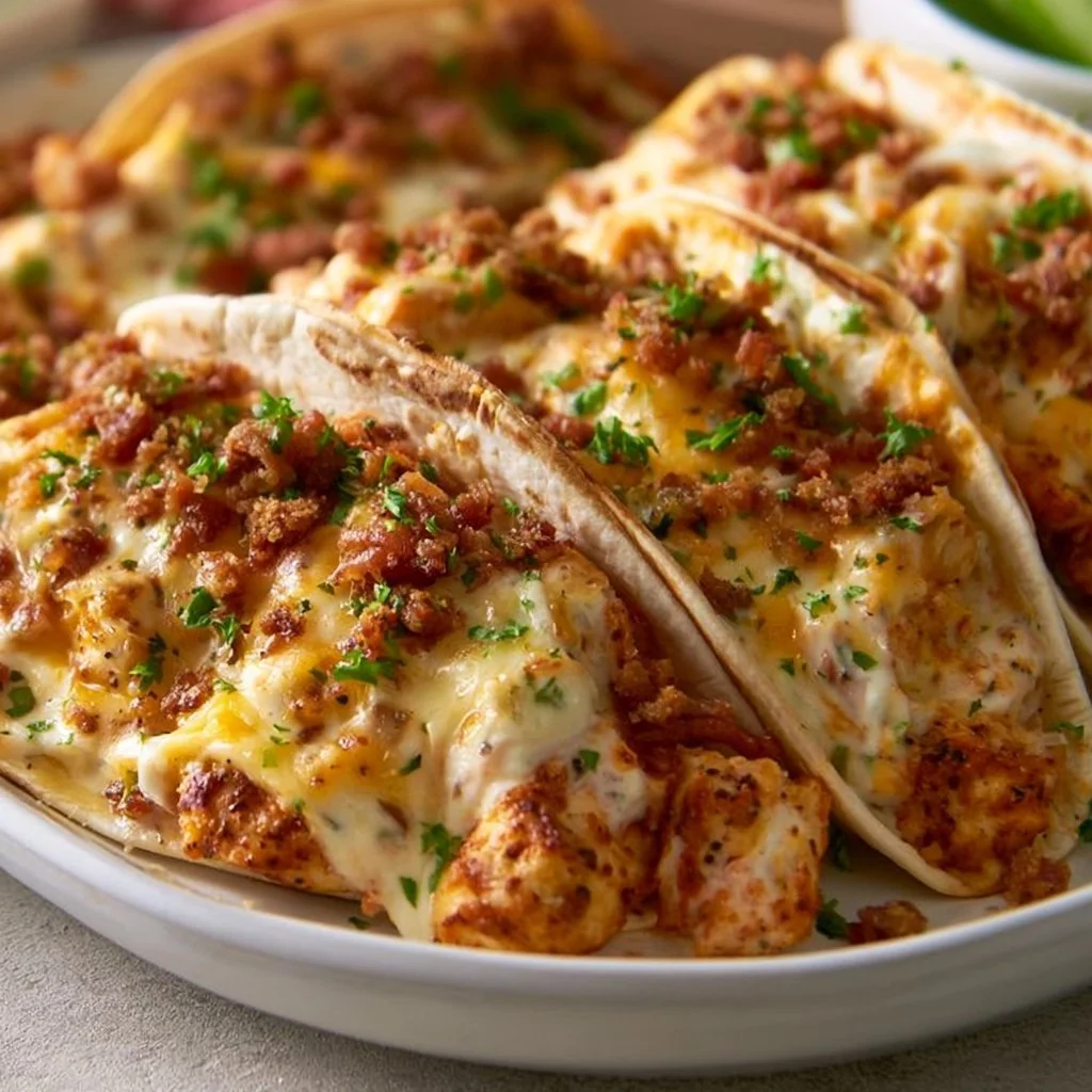 Baked Chicken Bacon Ranch Tacos