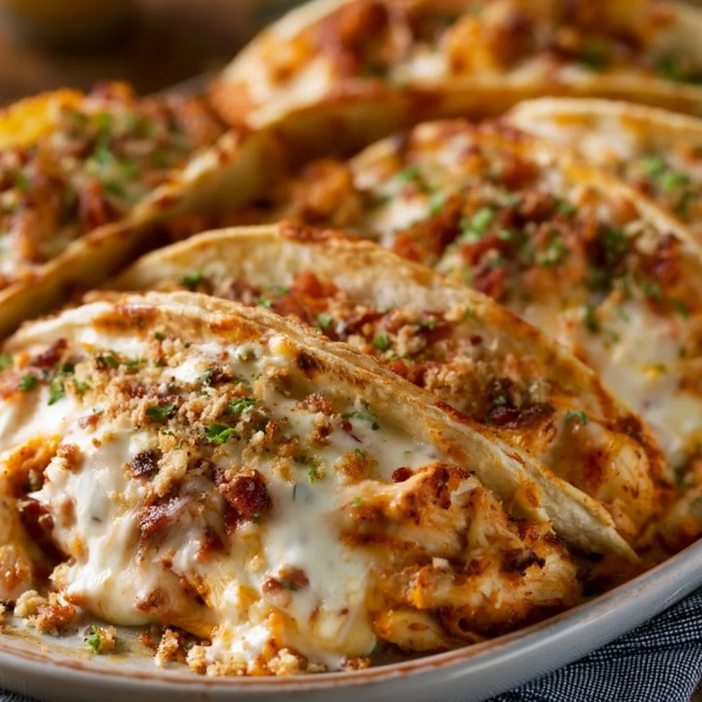 Baked Chicken Bacon Ranch Tacos