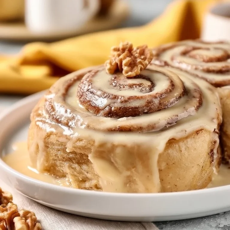 Delicious banana bread cinnamon rolls topped with sweet frosting