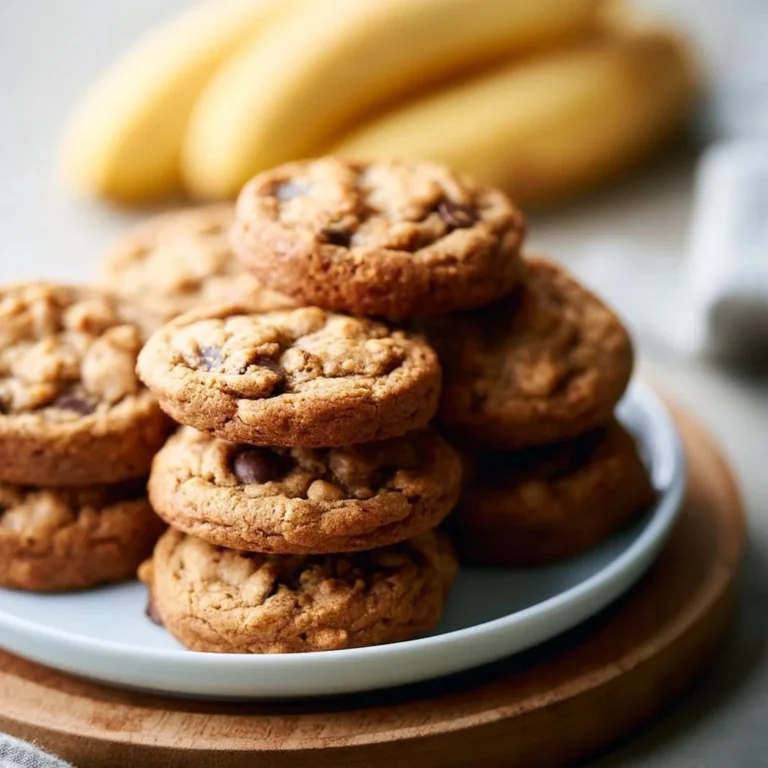 A plate of homemade banana bread cookies with chocolate chips