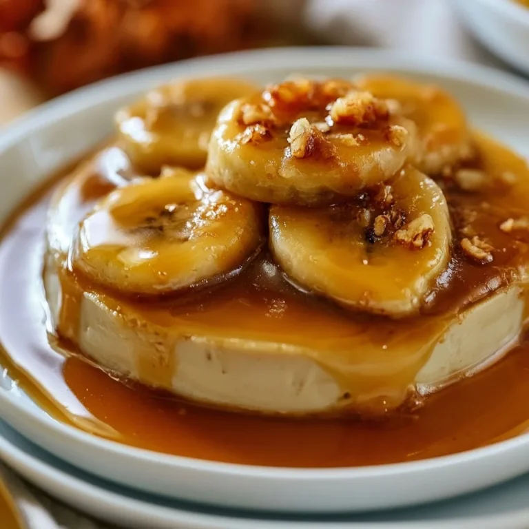 Delicious Banana Caramel dessert topped with whipped cream and a drizzle of caramel sauce