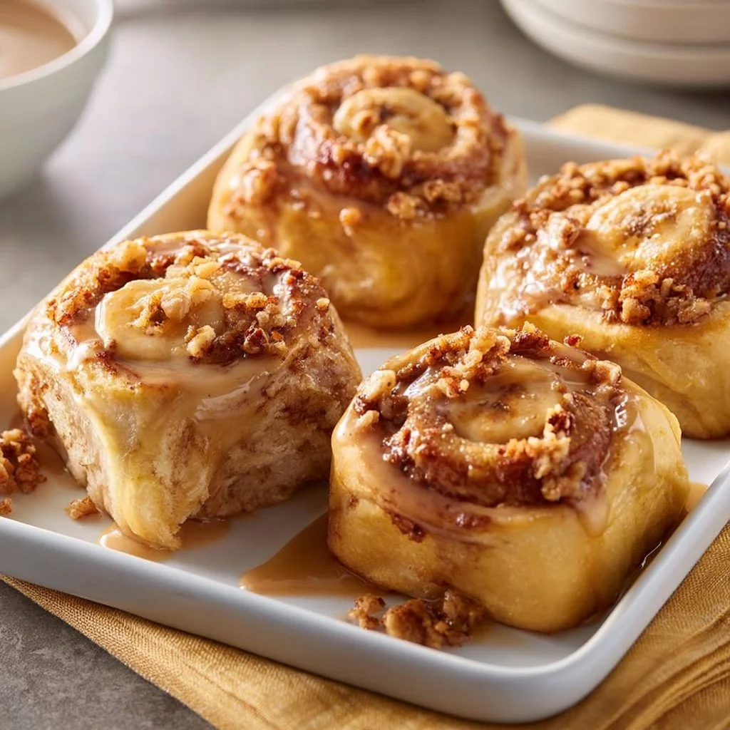 Banana Cinnamon Roll Spirals