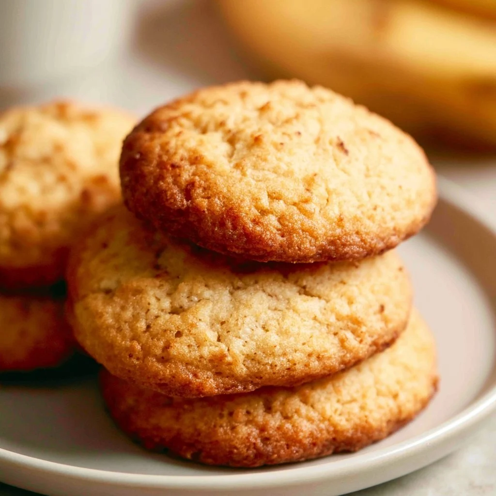 Delicious homemade banana drop cookies on a plate.