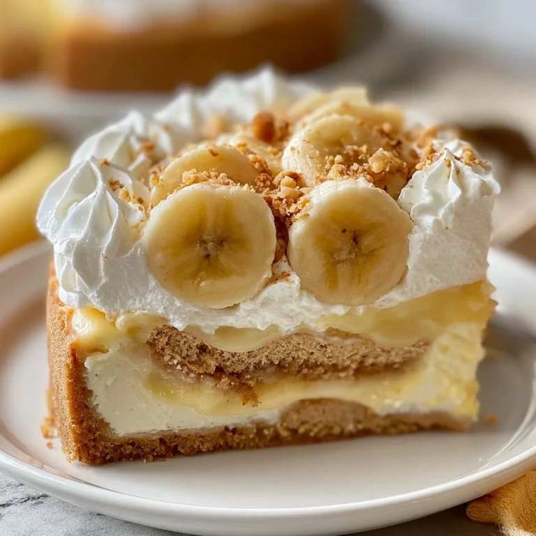 Delicious banana pudding cheesecake with creamy layers served on a plate