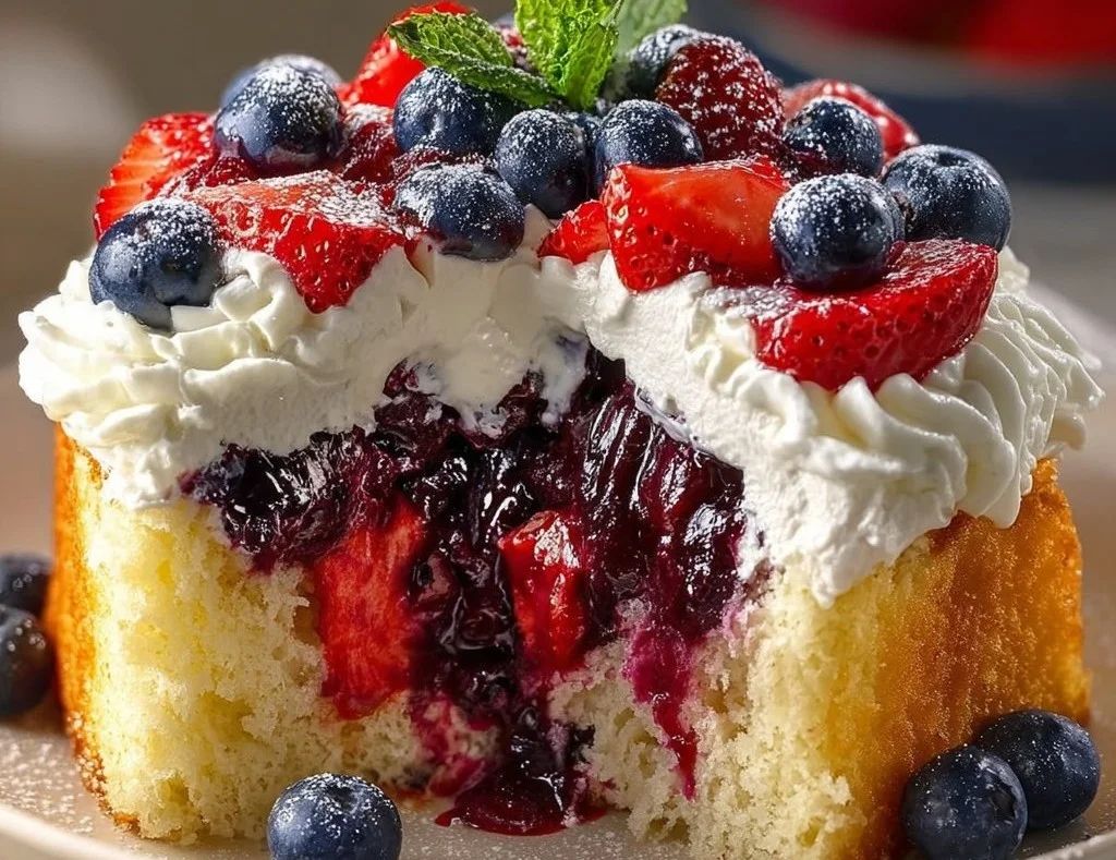 Delicious berry poke cake showcasing various flavors for a delightful dessert experience.