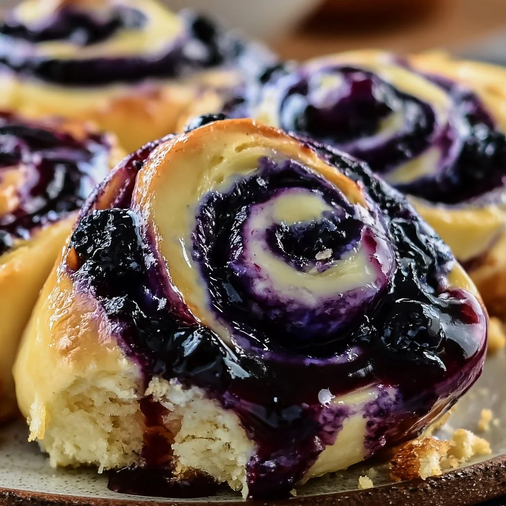 Blueberry Cheesecake Swirl Rolls