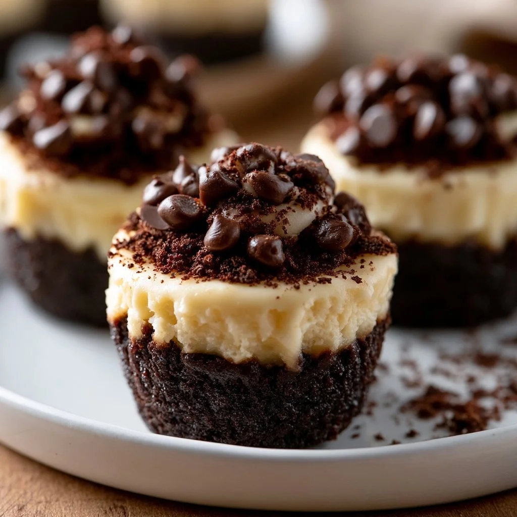 Brownie Bottom Mini Cheesecakes