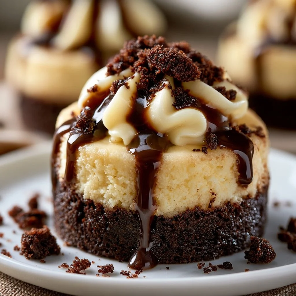 Brownie Bottom Mini Cheesecakes