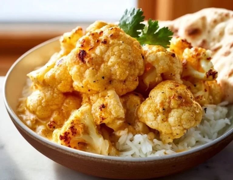 Delicious Butter Cauliflower dish garnished with herbs