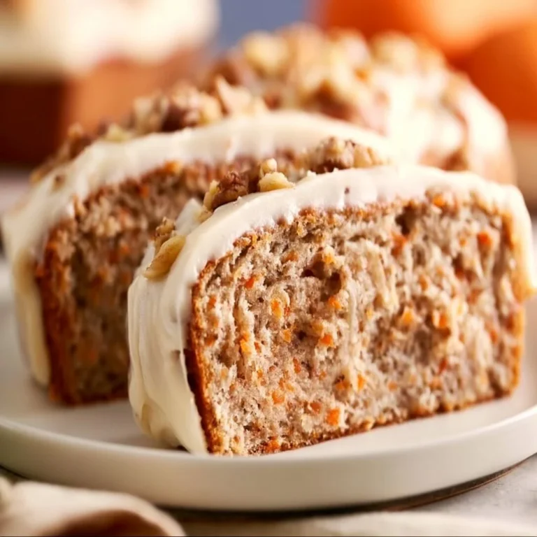 Deliciously baked carrot cake banana bread showcased on a rustic wooden table