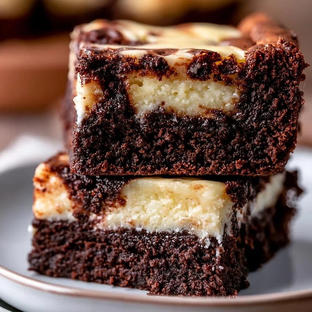 Decadent Cheesecake Brownies with creamy cheesecake layer on top of rich brownie base