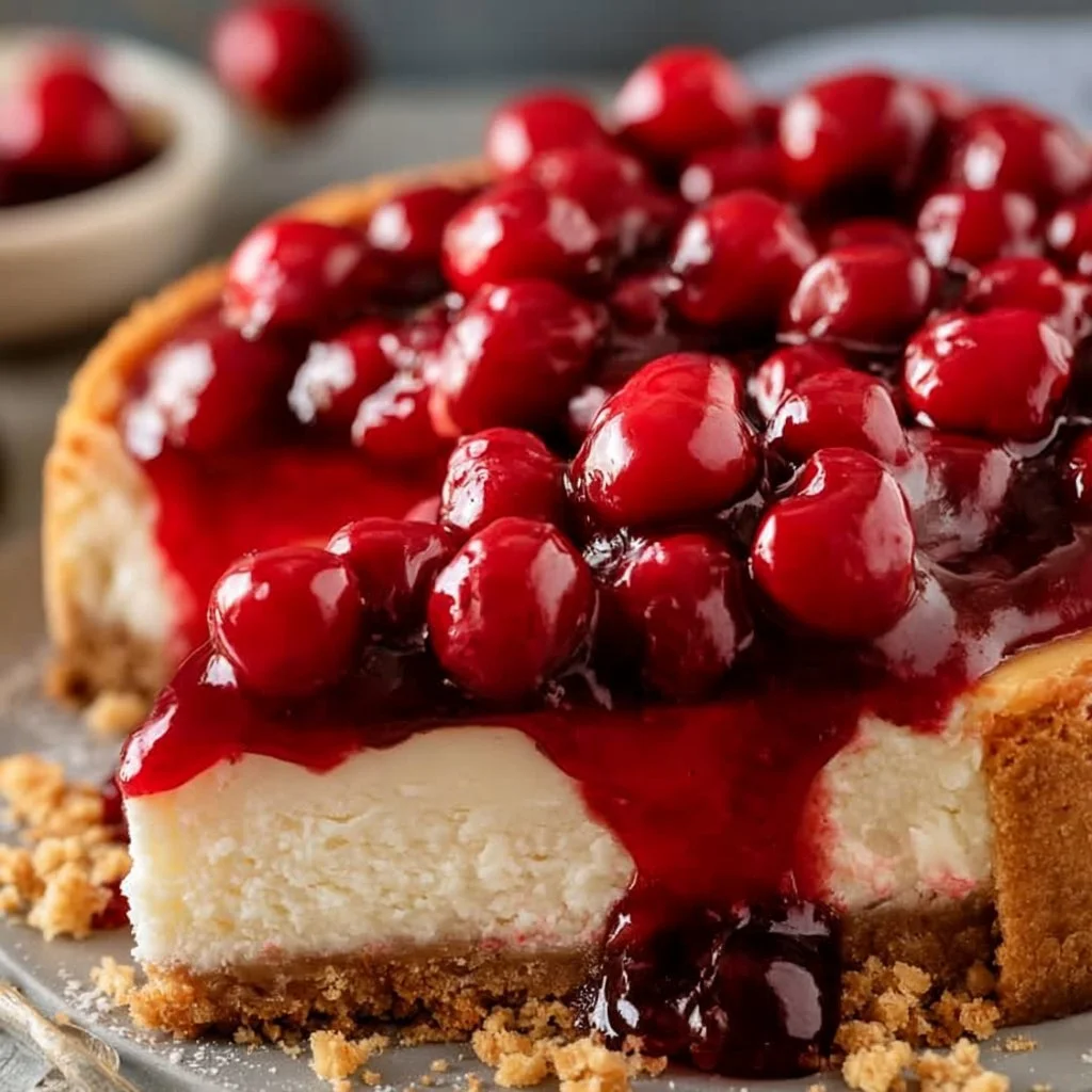 Cherry Cheese Torte | Cherry Cheese Cake Recipe, Cherry Cheesecake Recipe, Homemade Cherry Cheesecake