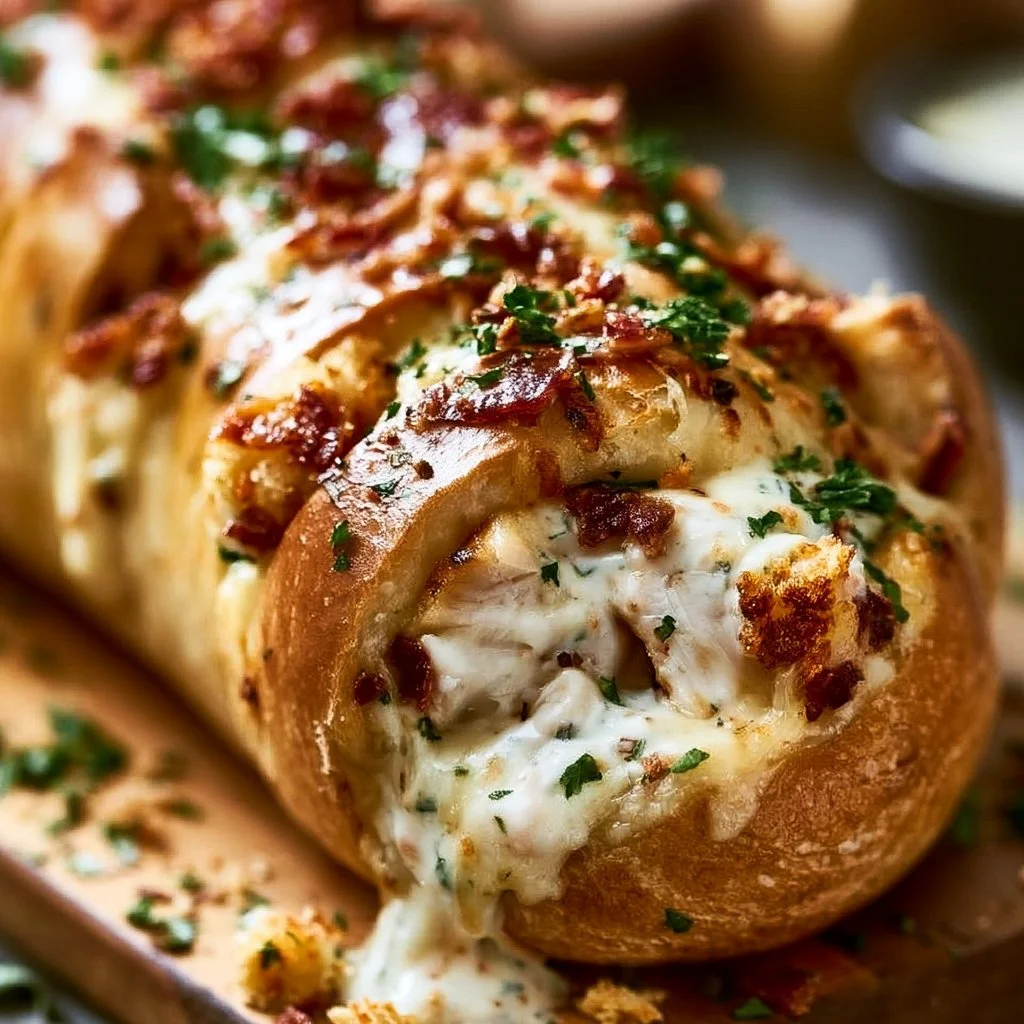 Chicken Bacon Ranch Stuffed Bread